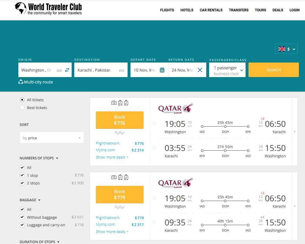 2021 03 30 12 06 57 Washington Karachi 10.11 24.11 Flights search