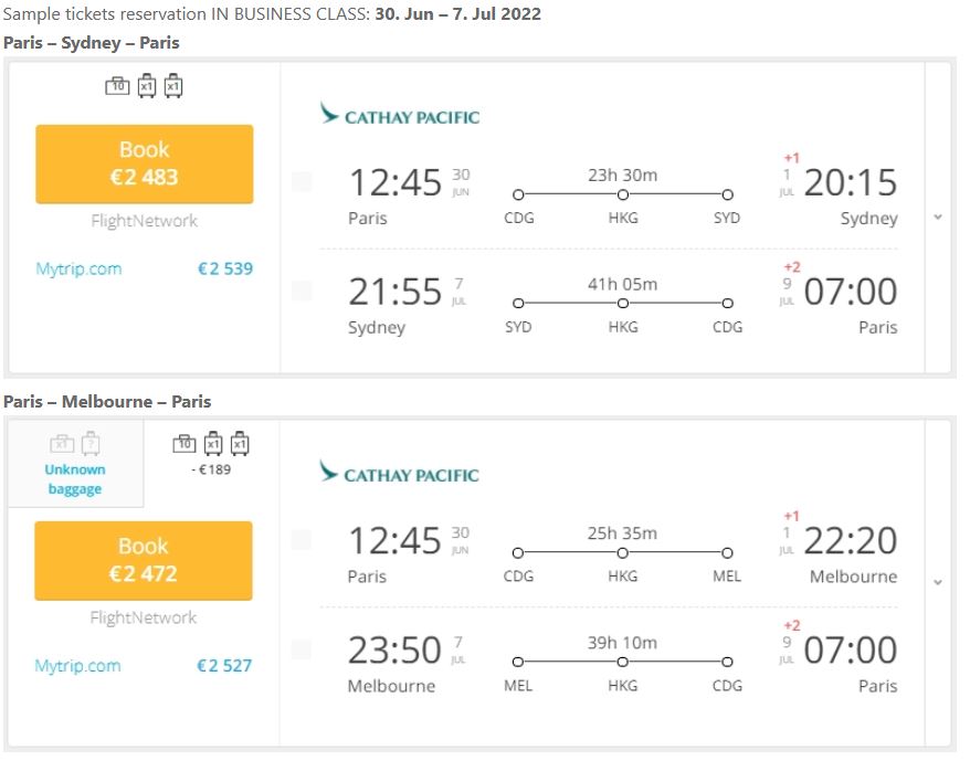 2022 07 31 12 22 23 Oneworld BUSINESS CLASS From Europe To Australia From Only E2472 round trip