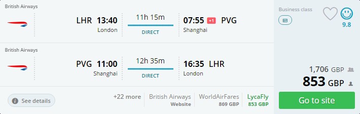 Business Class London Shanghai a 23