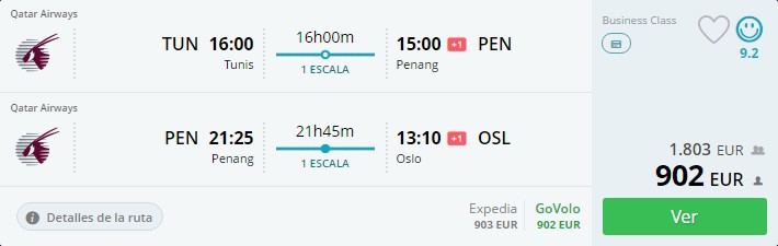 Qatar Business Class to Penang 4 3